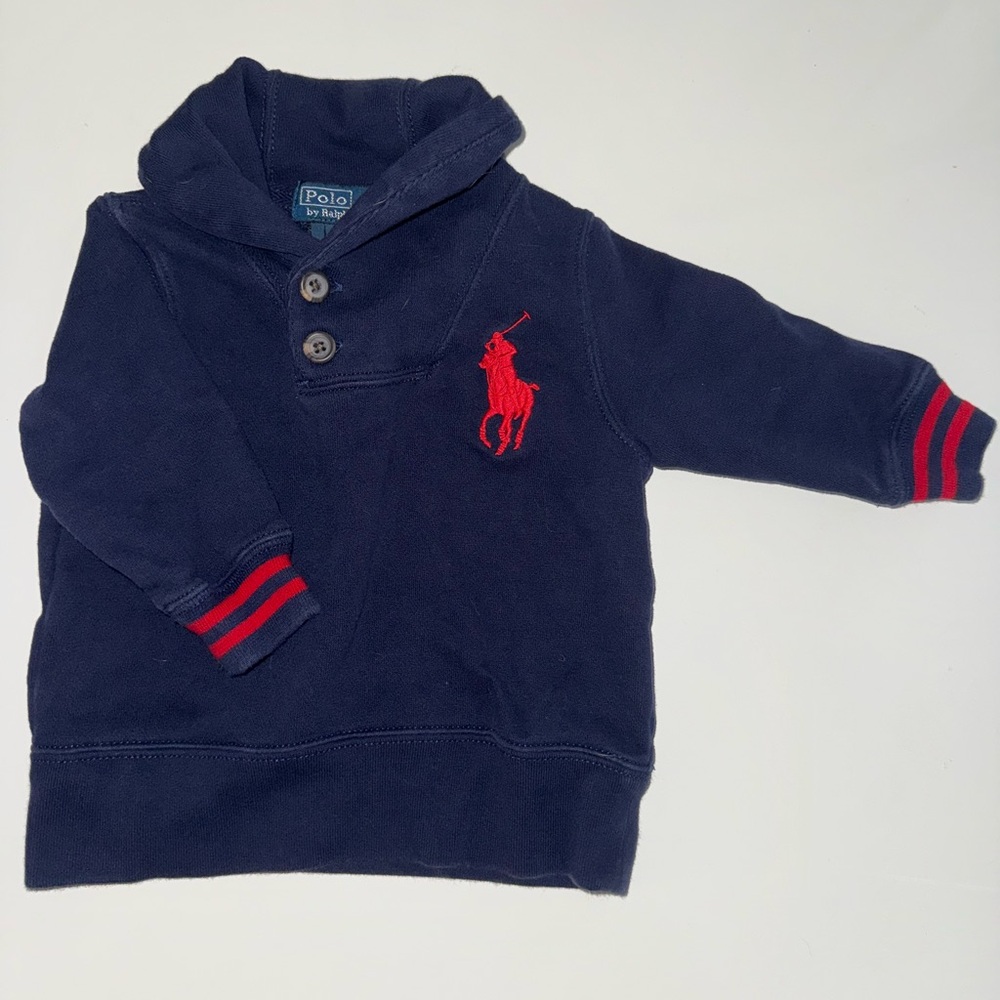 Polo by Ralph Lauren Kids Dark Blue Sweatshirt with Red Accents